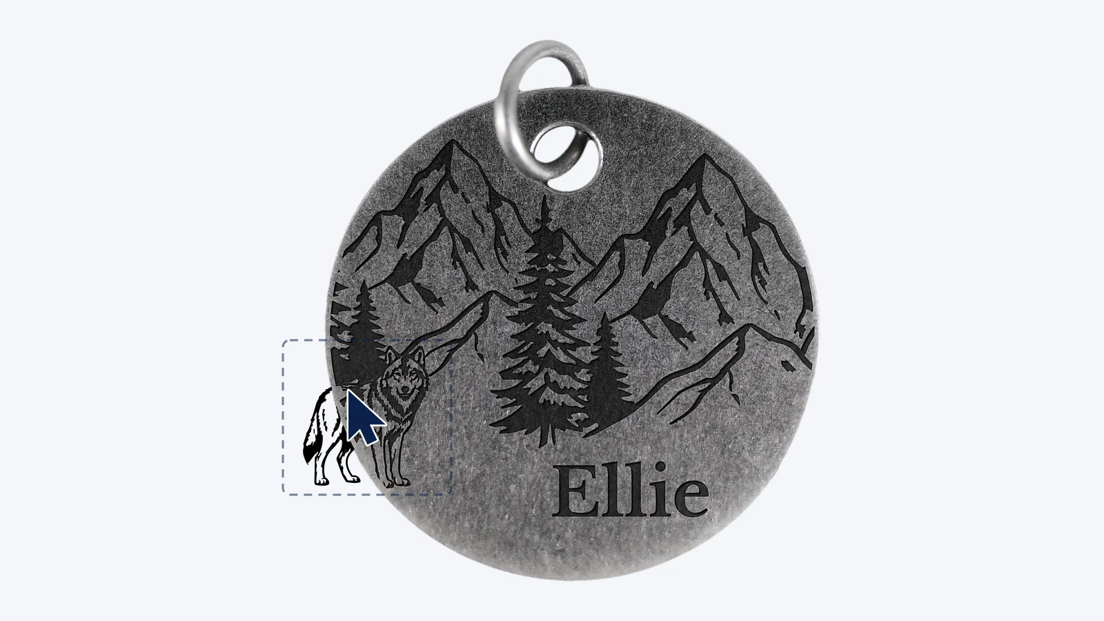 The Novations tag designer, with shapes placed on a tag