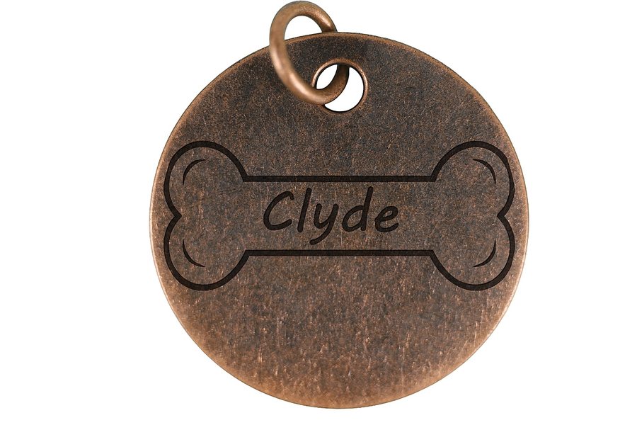 Classic Bone pet tag in antique copper