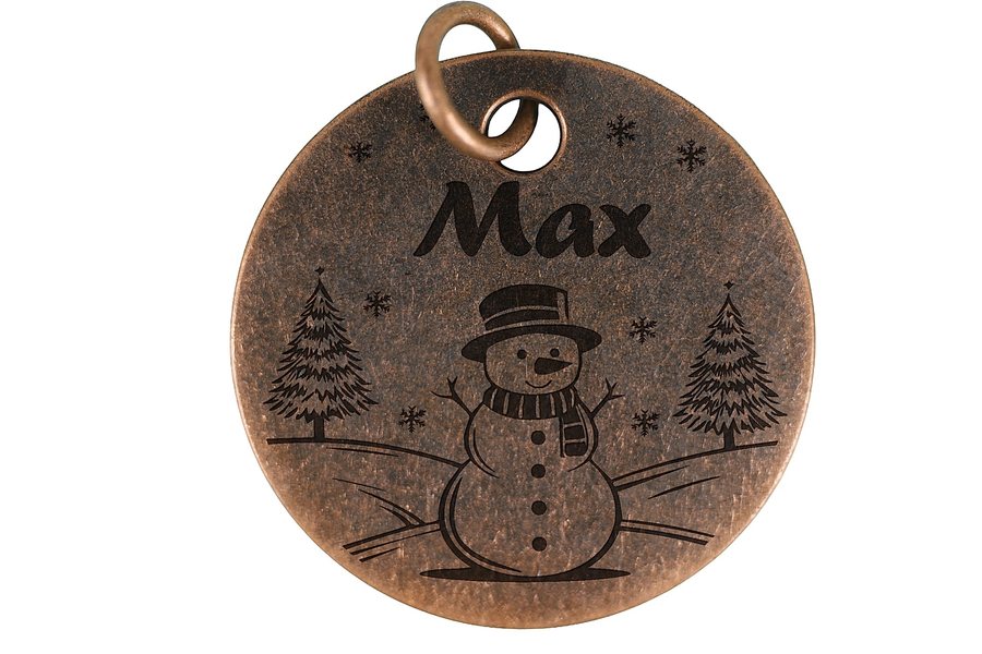 Winter Wonderland pet tag in antique copper